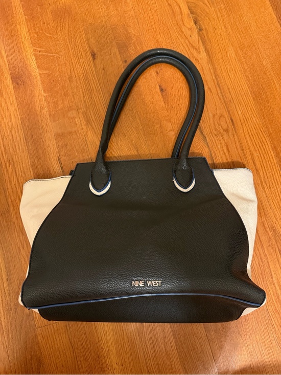 Nine West Handbags - Nine West Black & White Leather Tote Bag